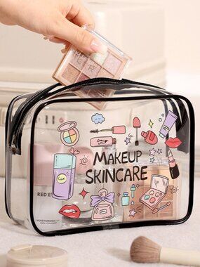 5/$20 NEW Clear Makeup Bag Transparent Skincare Cosmetic Travel Pouch Case